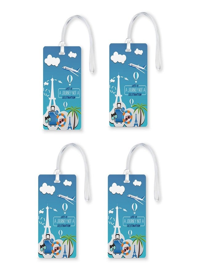 100yellow® Life is A Journey Luggage Tags, Bag Tag Travel Id Labels Tag for Baggage Suitcases Bags with Silicon|Set of 4 | Multicolor - Image 1